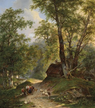 Meeting of the Shepherds on the Way Home by Frans Arnold Breuhaus de Groot